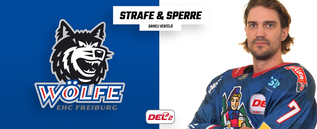 Sameli Ventelä vom EHC Freiburg für drei Spiele gesperrt