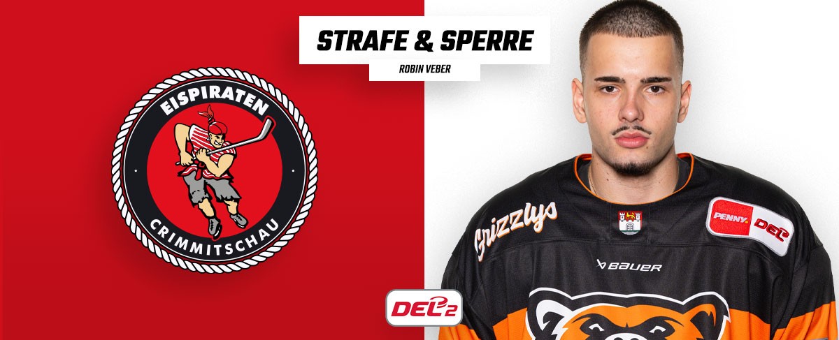 Ein Spiel Sperre für Robin Veber von den Eispiraten Crimmitschau