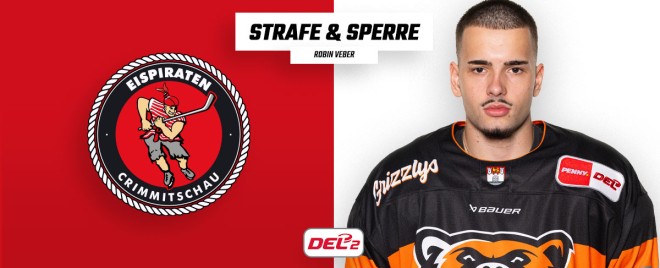 Ein Spiel Sperre für Robin Veber von den Eispiraten Crimmitschau